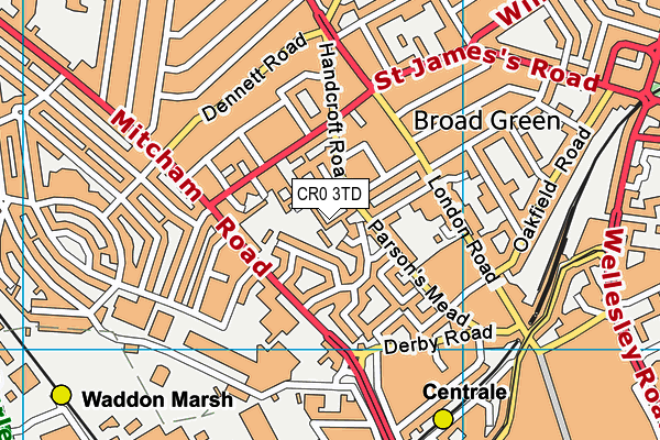 CR0 3TD map - OS VectorMap District (Ordnance Survey)