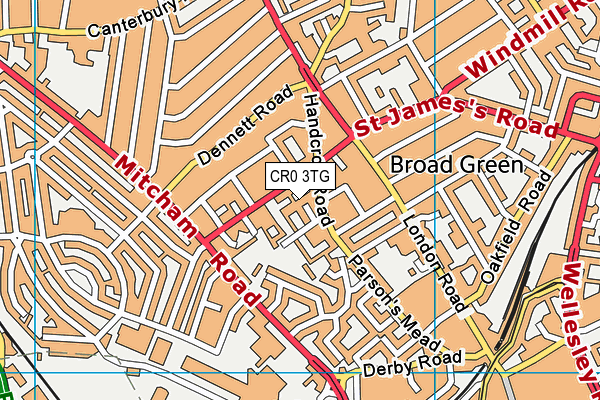 CR0 3TG map - OS VectorMap District (Ordnance Survey)