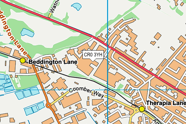 CR0 3YH map - OS VectorMap District (Ordnance Survey)