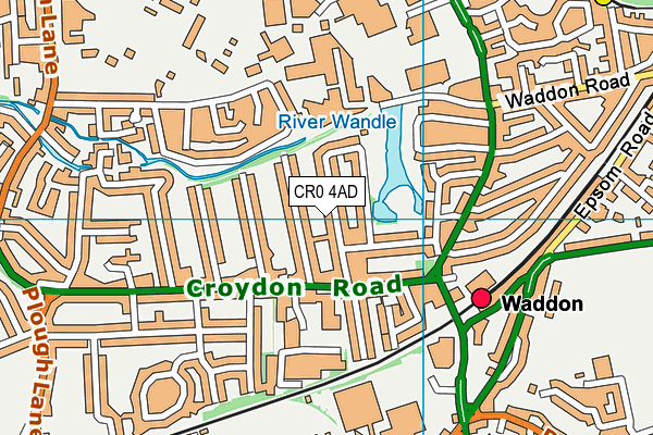 CR0 4AD map - OS VectorMap District (Ordnance Survey)