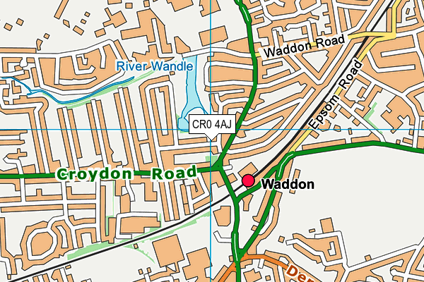 CR0 4AJ map - OS VectorMap District (Ordnance Survey)