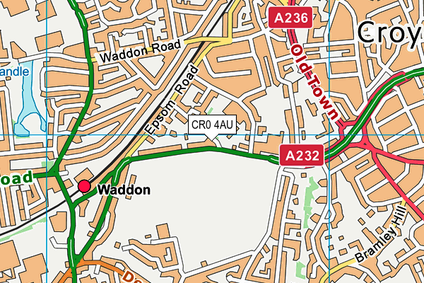 CR0 4AU map - OS VectorMap District (Ordnance Survey)