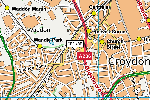 CR0 4BF map - OS VectorMap District (Ordnance Survey)