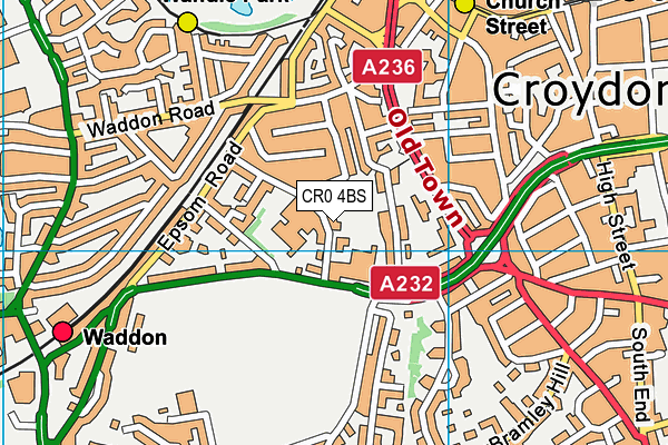 CR0 4BS map - OS VectorMap District (Ordnance Survey)