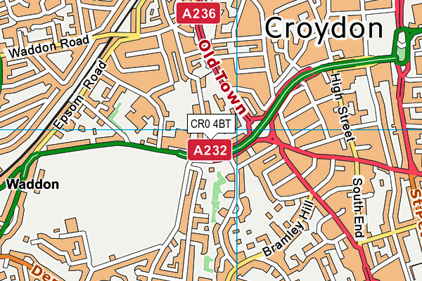 CR0 4BT map - OS VectorMap District (Ordnance Survey)