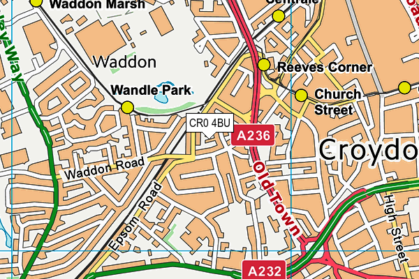 CR0 4BU map - OS VectorMap District (Ordnance Survey)