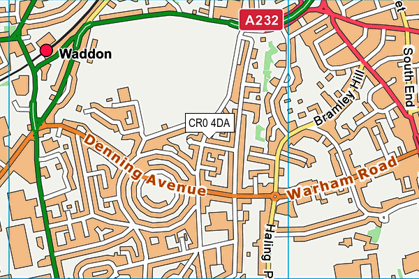 CR0 4DA map - OS VectorMap District (Ordnance Survey)