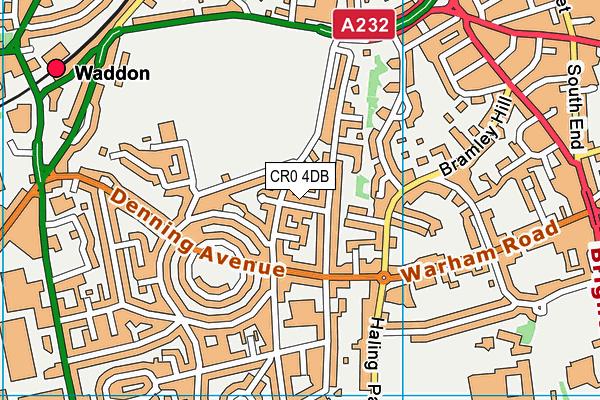 CR0 4DB map - OS VectorMap District (Ordnance Survey)