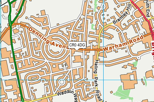 CR0 4DG map - OS VectorMap District (Ordnance Survey)