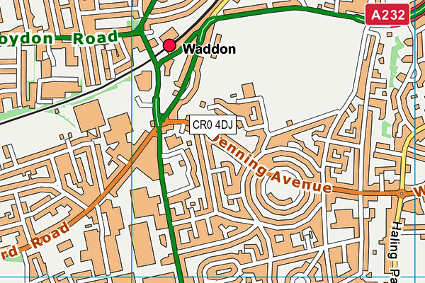 CR0 4DJ map - OS VectorMap District (Ordnance Survey)