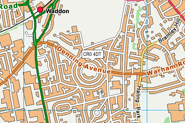 CR0 4DT map - OS VectorMap District (Ordnance Survey)
