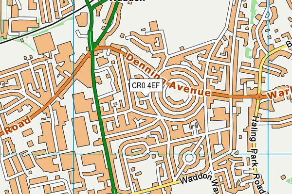 CR0 4EF map - OS VectorMap District (Ordnance Survey)