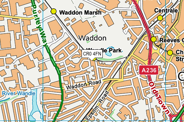 CR0 4FN map - OS VectorMap District (Ordnance Survey)