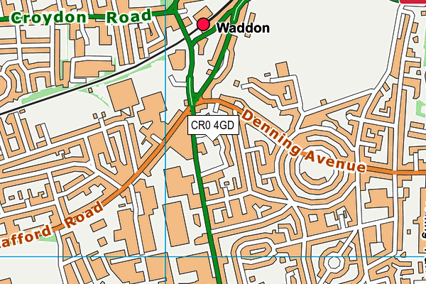 CR0 4GD map - OS VectorMap District (Ordnance Survey)