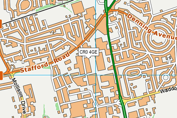 CR0 4GE map - OS VectorMap District (Ordnance Survey)