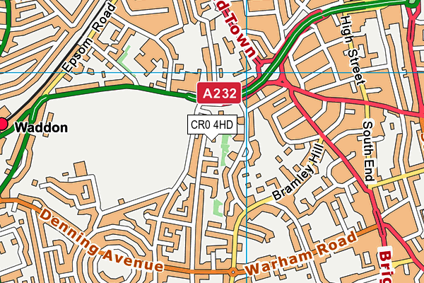 CR0 4HD map - OS VectorMap District (Ordnance Survey)