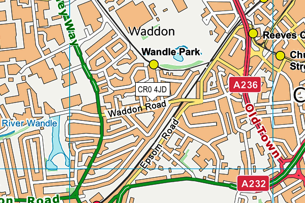 CR0 4JD map - OS VectorMap District (Ordnance Survey)