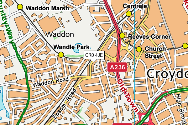 CR0 4JE map - OS VectorMap District (Ordnance Survey)