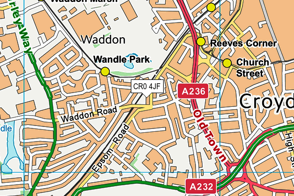 CR0 4JF map - OS VectorMap District (Ordnance Survey)