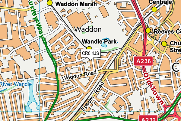 CR0 4JS map - OS VectorMap District (Ordnance Survey)