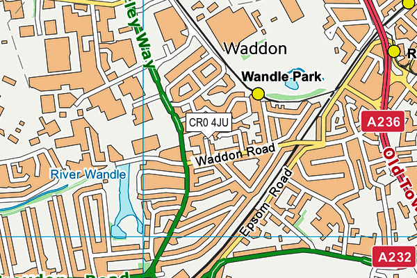 CR0 4JU map - OS VectorMap District (Ordnance Survey)