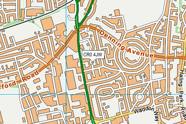 CR0 4JW map - OS VectorMap District (Ordnance Survey)