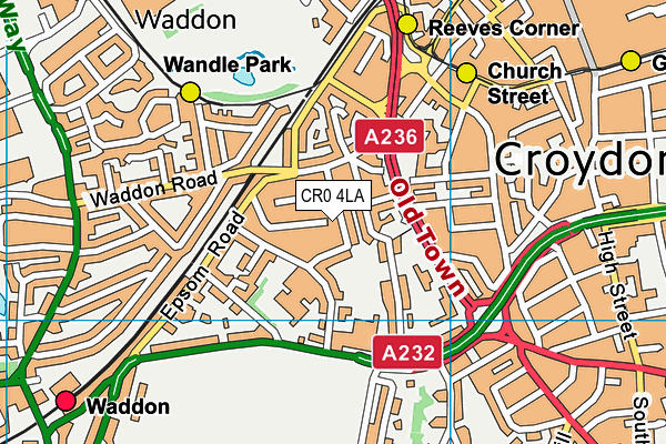 CR0 4LA map - OS VectorMap District (Ordnance Survey)