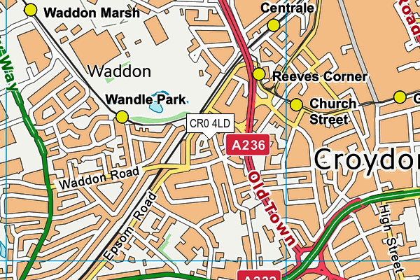 CR0 4LD map - OS VectorMap District (Ordnance Survey)