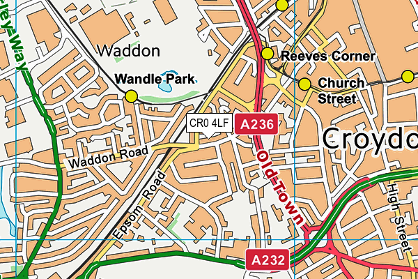 CR0 4LF map - OS VectorMap District (Ordnance Survey)