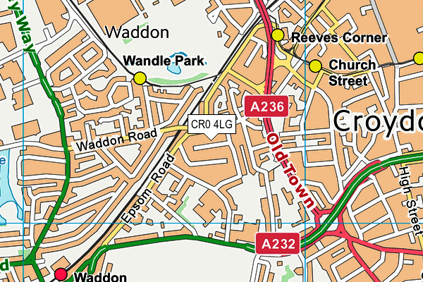 CR0 4LG map - OS VectorMap District (Ordnance Survey)