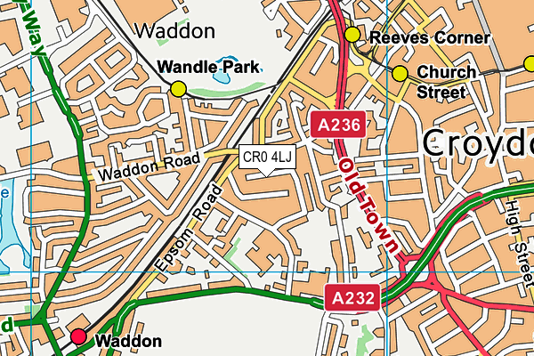 CR0 4LJ map - OS VectorMap District (Ordnance Survey)