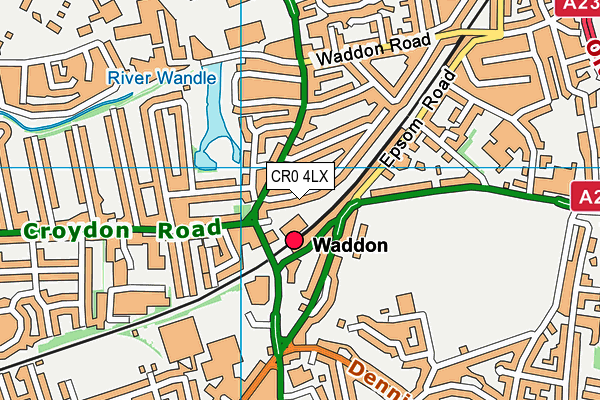 CR0 4LX map - OS VectorMap District (Ordnance Survey)