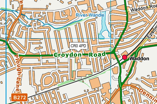 CR0 4PD map - OS VectorMap District (Ordnance Survey)