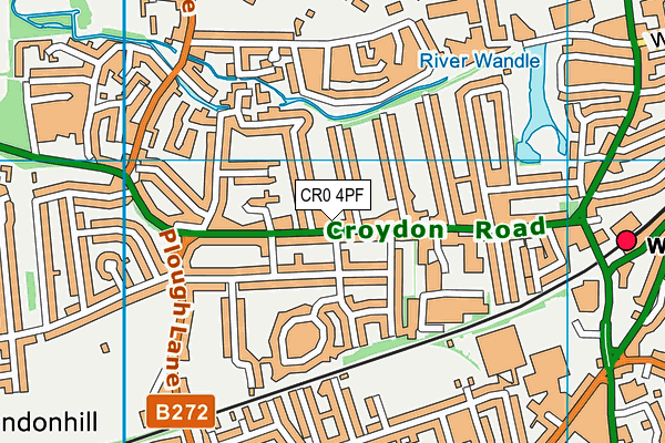 CR0 4PF map - OS VectorMap District (Ordnance Survey)