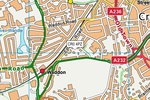 CR0 4PZ map - OS VectorMap District (Ordnance Survey)