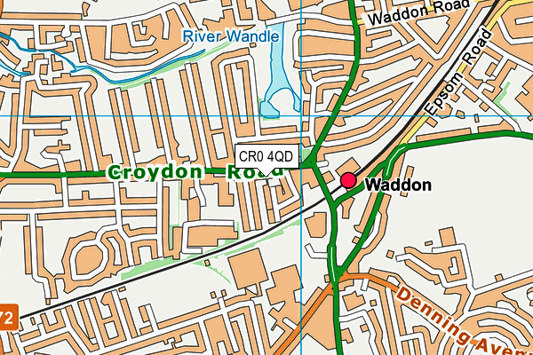 CR0 4QD map - OS VectorMap District (Ordnance Survey)