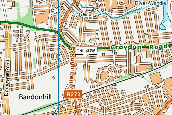 CR0 4QW map - OS VectorMap District (Ordnance Survey)