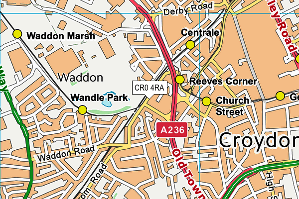 CR0 4RA map - OS VectorMap District (Ordnance Survey)