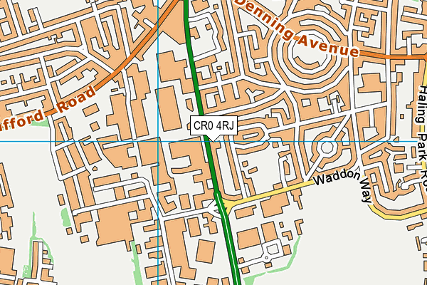 CR0 4RJ map - OS VectorMap District (Ordnance Survey)