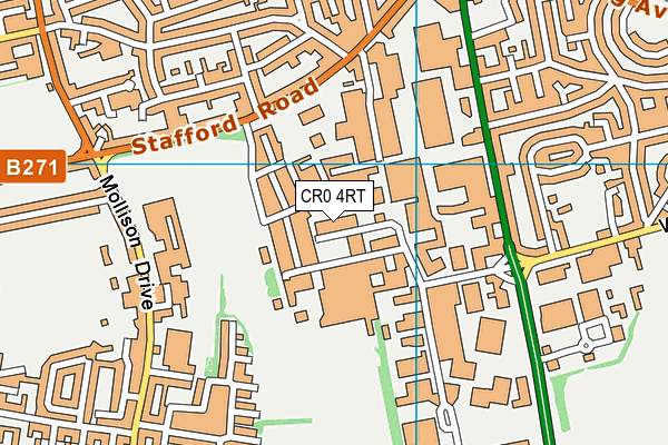 CR0 4RT map - OS VectorMap District (Ordnance Survey)