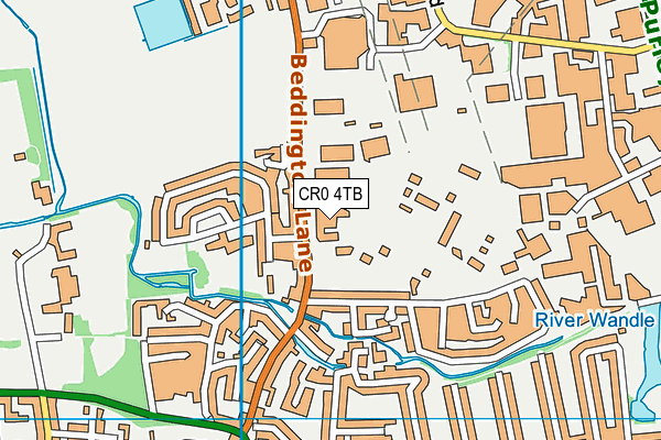 CR0 4TB map - OS VectorMap District (Ordnance Survey)