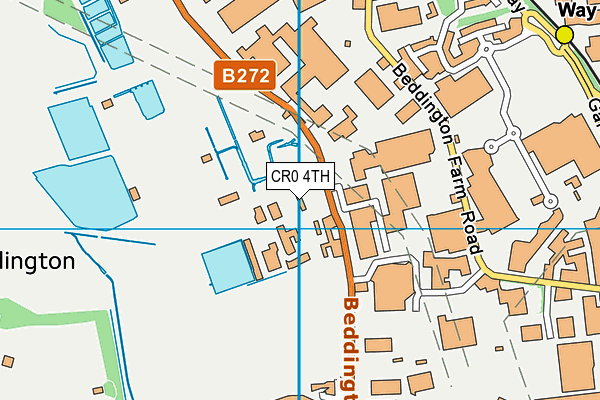 CR0 4TH map - OS VectorMap District (Ordnance Survey)