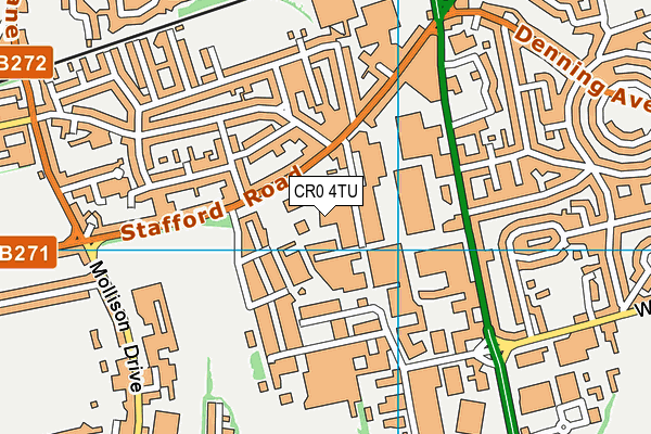 CR0 4TU map - OS VectorMap District (Ordnance Survey)