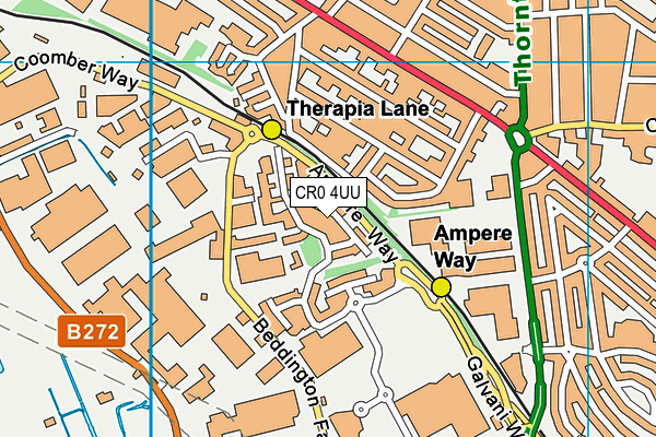 CR0 4UU map - OS VectorMap District (Ordnance Survey)