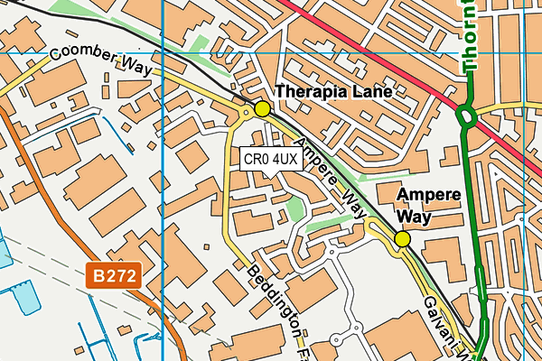 CR0 4UX map - OS VectorMap District (Ordnance Survey)
