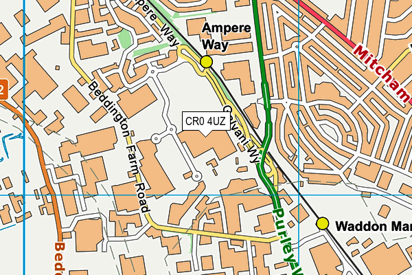 CR0 4UZ map - OS VectorMap District (Ordnance Survey)