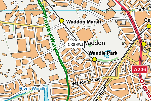 CR0 4WJ map - OS VectorMap District (Ordnance Survey)