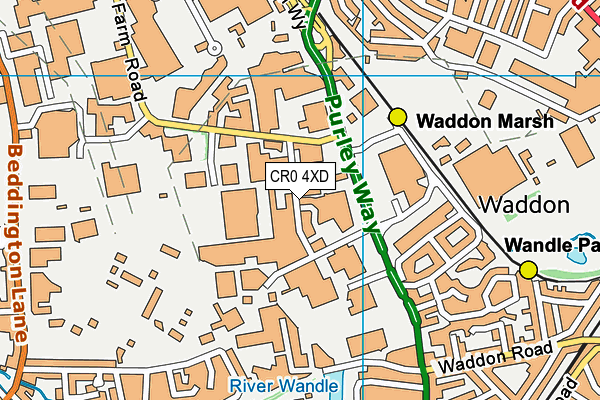 CR0 4XD map - OS VectorMap District (Ordnance Survey)