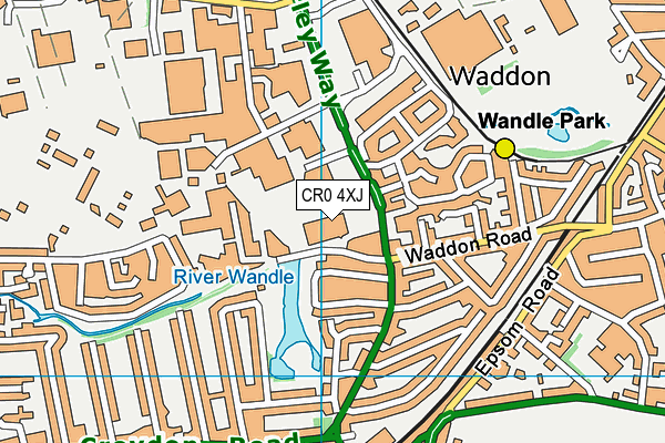 CR0 4XJ map - OS VectorMap District (Ordnance Survey)