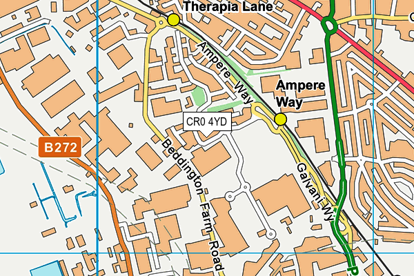 CR0 4YD map - OS VectorMap District (Ordnance Survey)